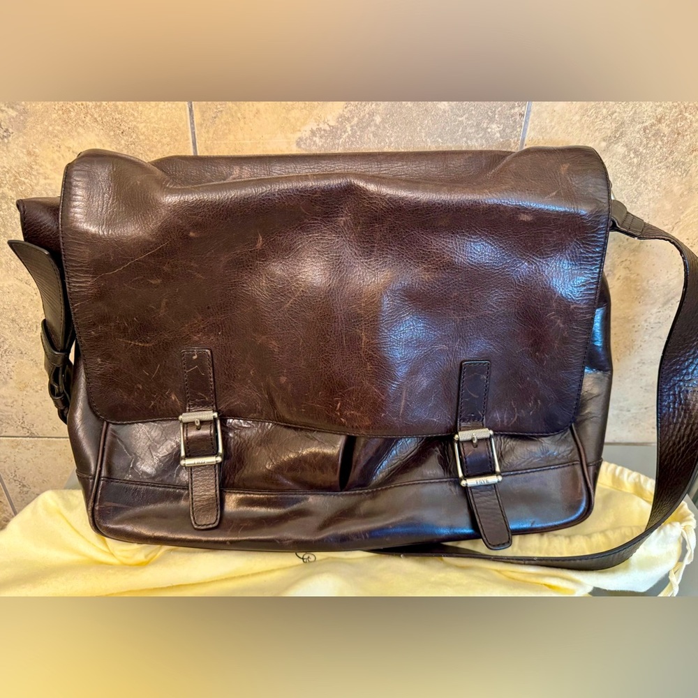 Frye Brown Leather Messenger Bag
